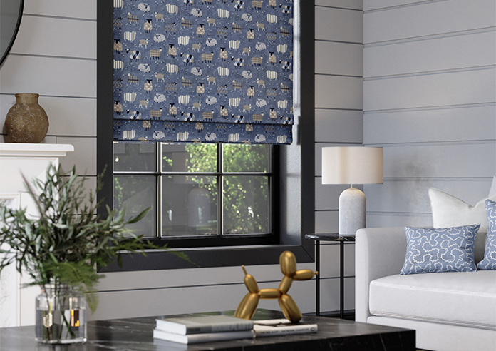 Baa Baa, Denim - Roman Blind - Image 5